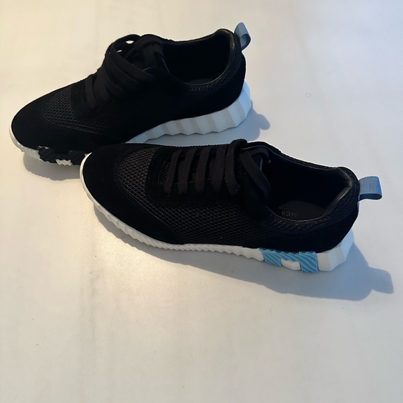 Woman’s Black and Blue Sneakers